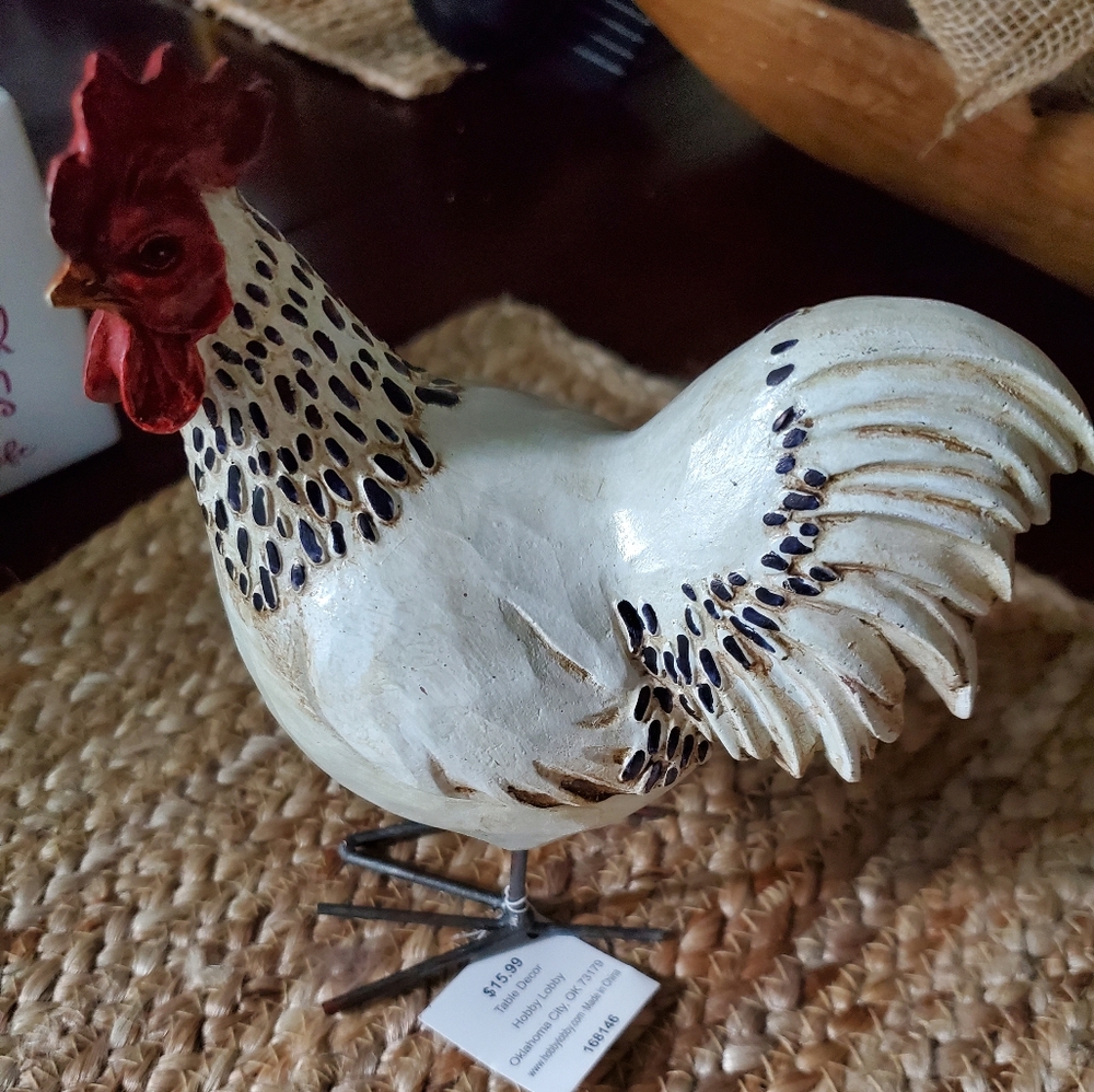 White chicken decor